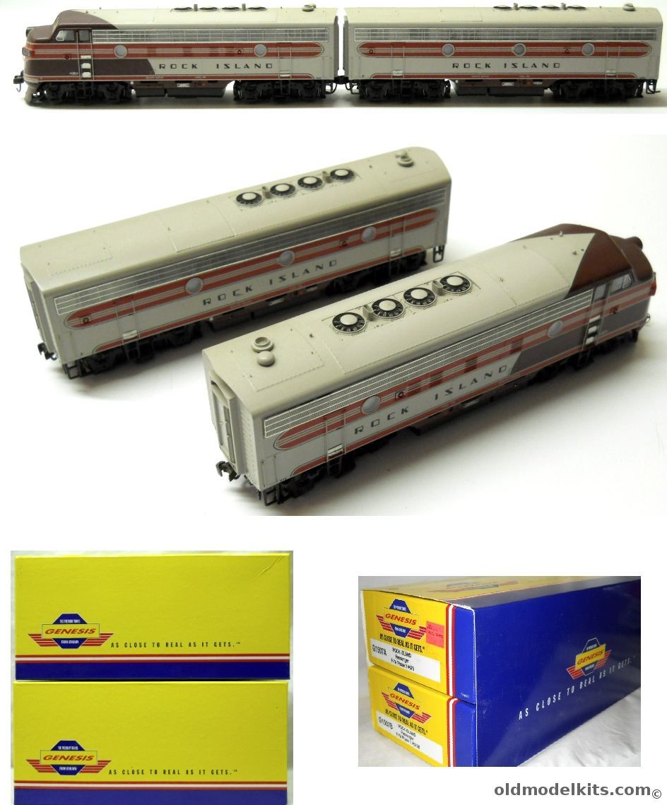 Athearn 1/87 Rock Island Passenger F-7A and F-7B Locomotives Genesis - HO Scale, G1507 plastic model kit